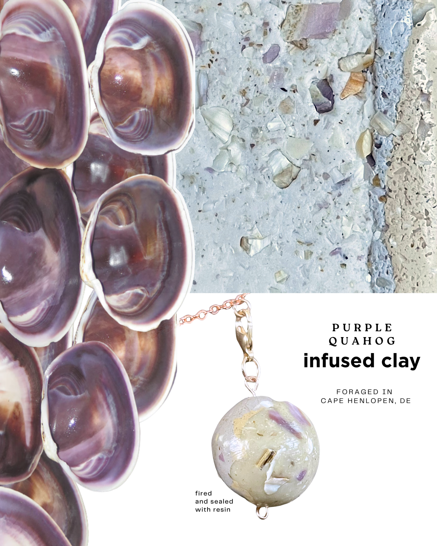 purple quahog infused clay