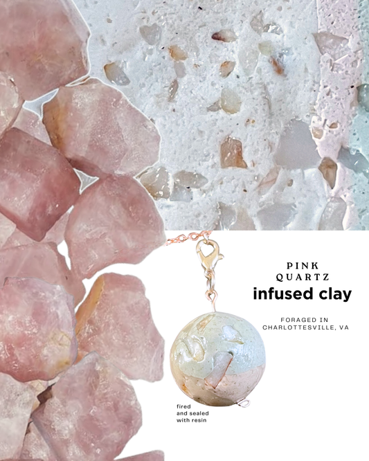pink quartz infused clay