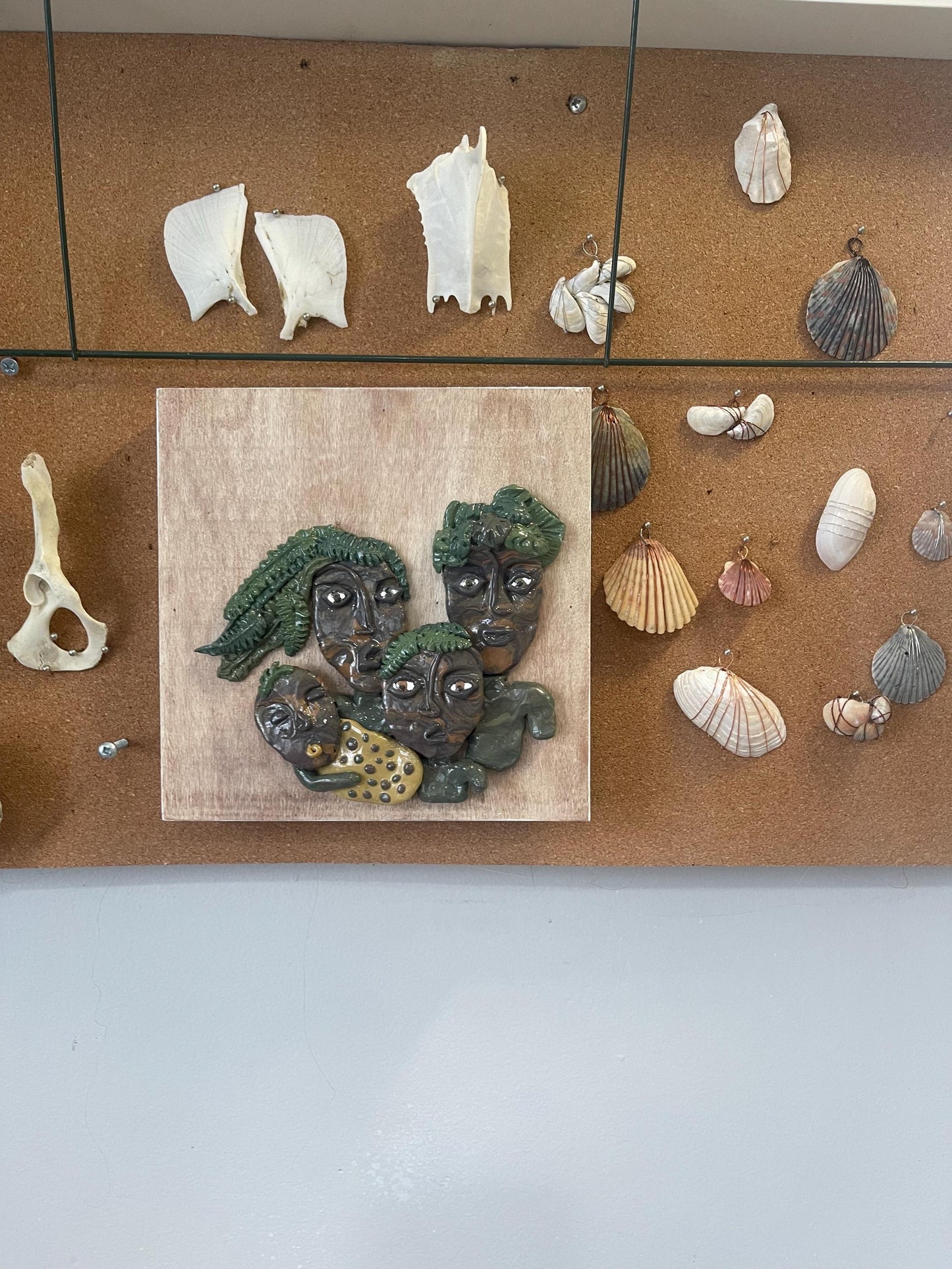 Monstera Family Portrait: Wood Wall Relief Sculpture