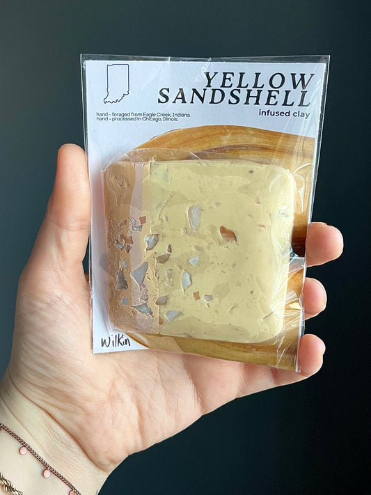 yellow sandshell infused clay