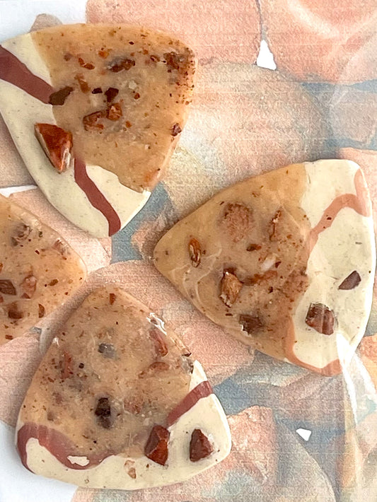 guitar picks (4) made of red jasper clay