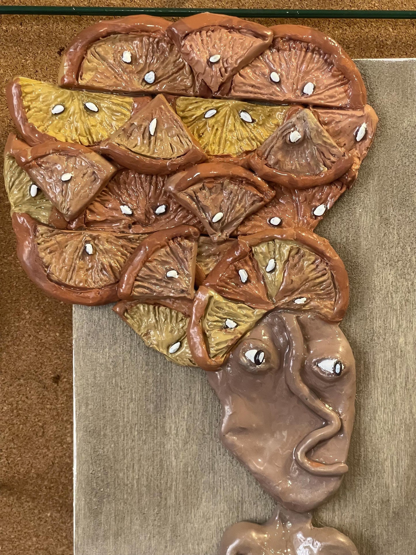 Citronella - lemon lady wall portrait relief sculpture