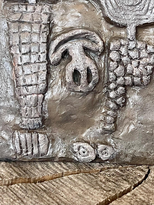 Inga Stone (Brazil) Petroglyph — Hand-Sculpted 4×6 Clay Wall Art