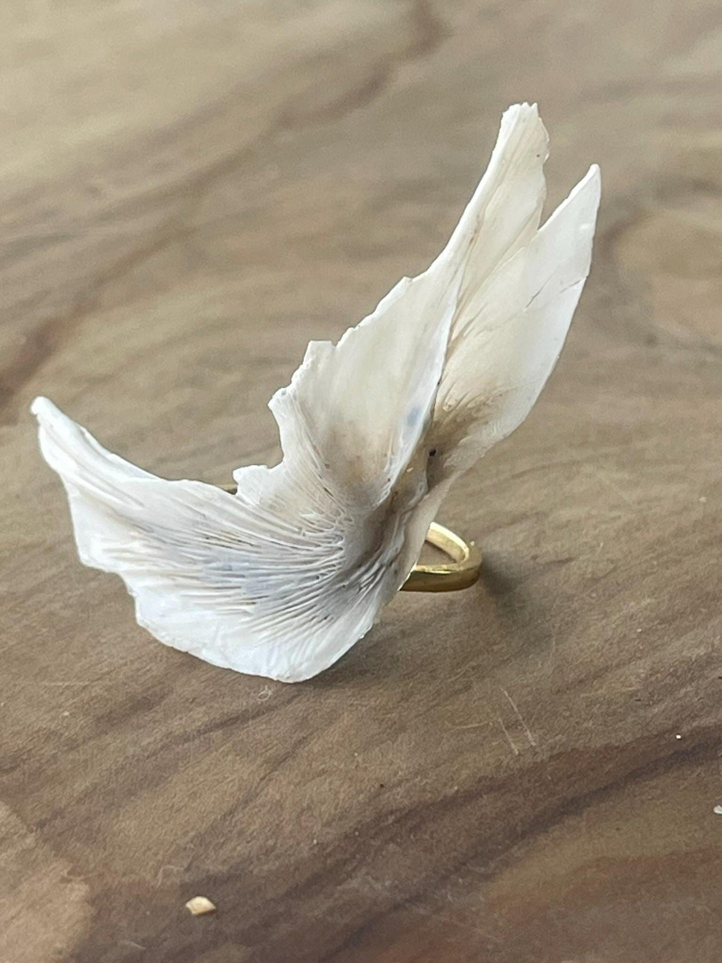 chinook salmon cleithrum bone ring (gold 3)