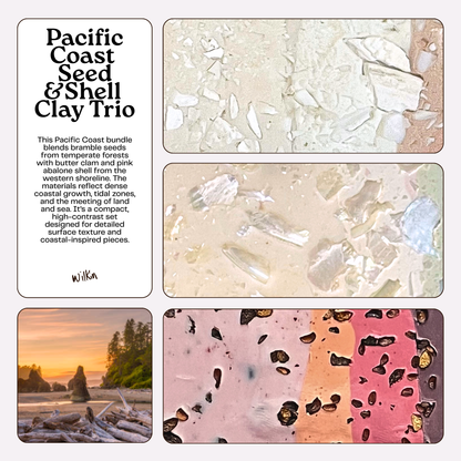 Pacific Coast Foraged Seed and Shell Clay Trio