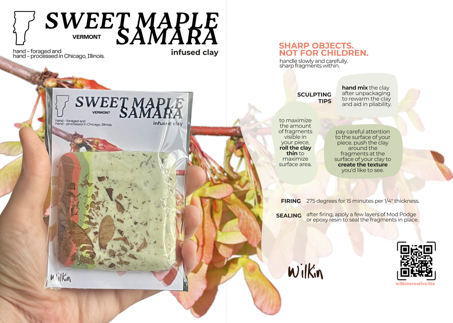 sugar maple samara infused clay