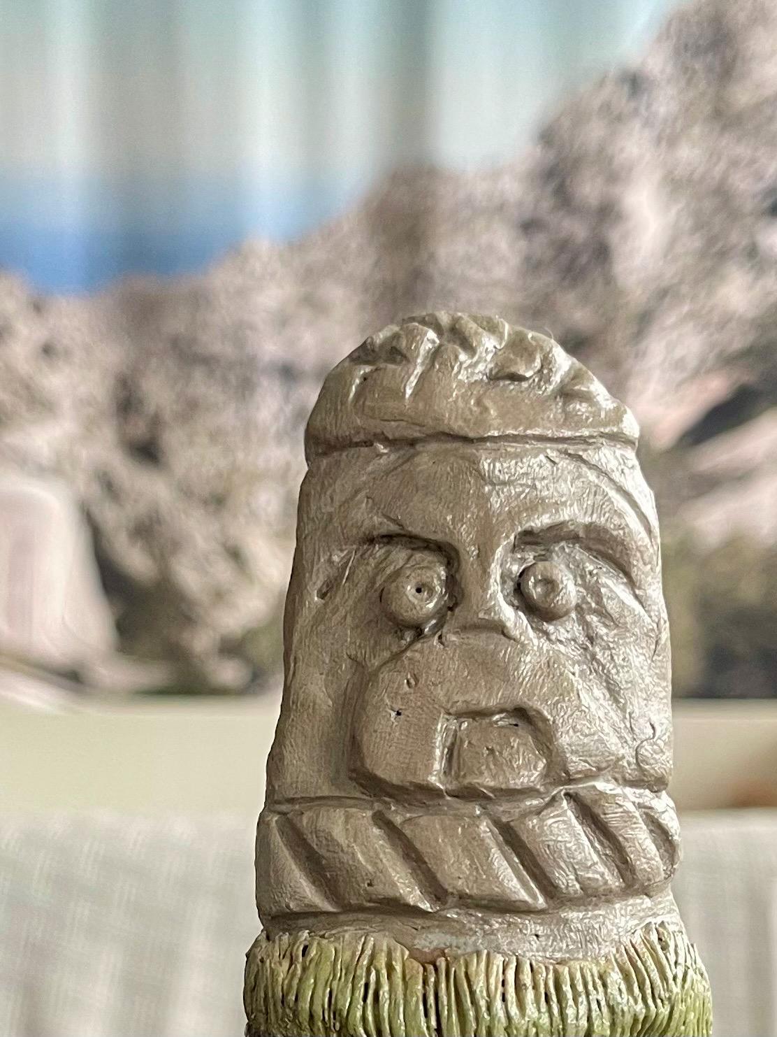 Keith the Wide-Eyed Sentinel – Stone Guardian Gargoyle – Handcrafted Kurgan Stelae-Inspired Sculpture