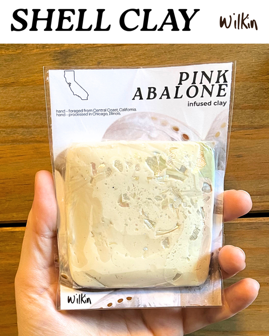 pink abalone infused clay