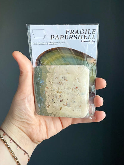 fragile papershell infused clay