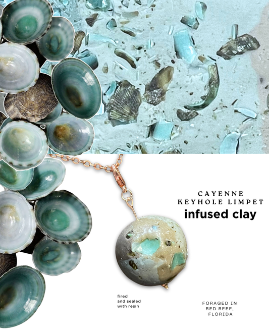 cayenne keyhole limpet infused clay