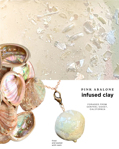 pink abalone infused clay