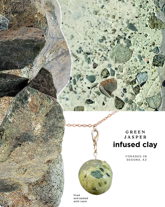 green jasper infused clay