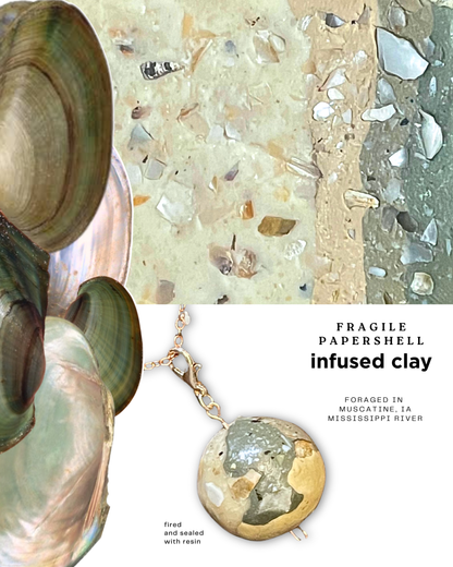 fragile papershell infused clay