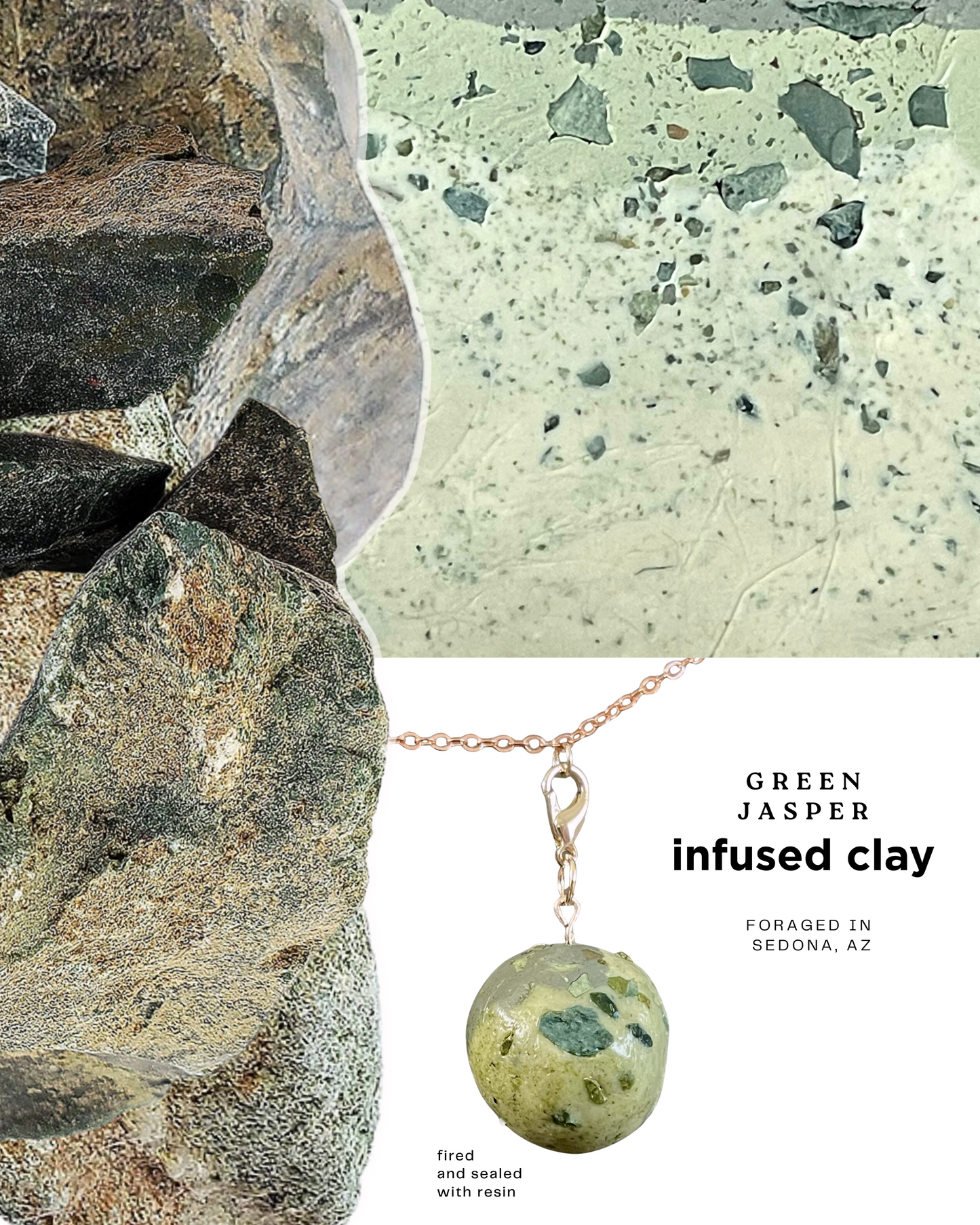 green jasper infused clay