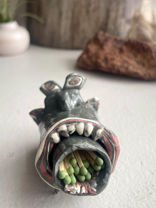 Monster 'Ronald' Match Holder: Trinket Dish with Striker