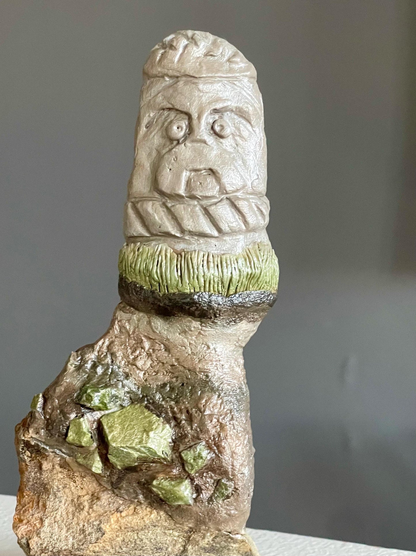 Keith the Wide-Eyed Sentinel – Stone Guardian Gargoyle – Handcrafted Kurgan Stelae-Inspired Sculpture
