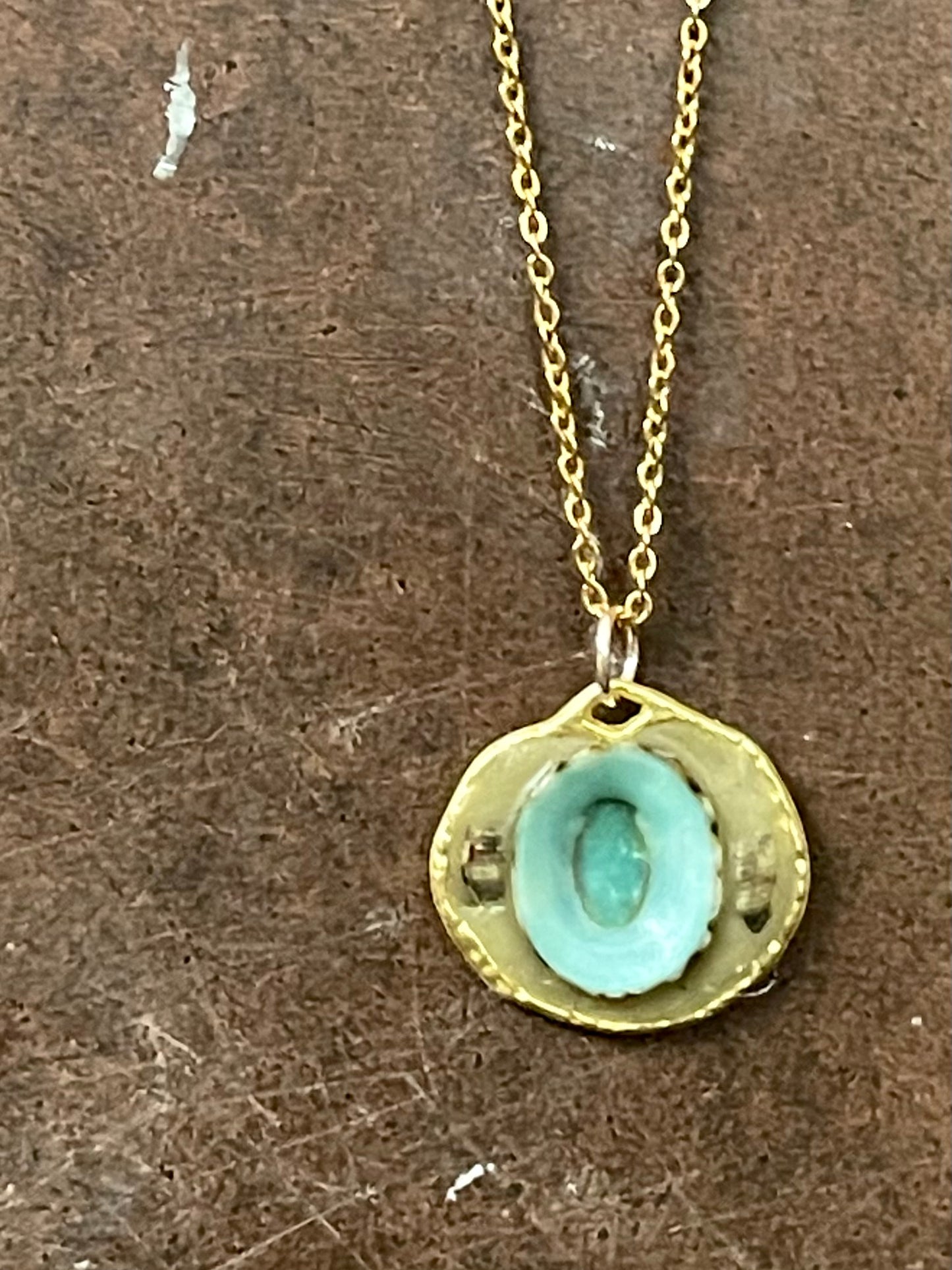 mexican green limpet eye necklace