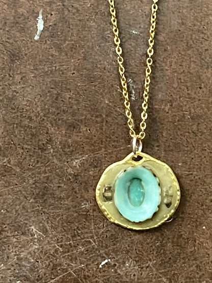 mexican green limpet eye necklace