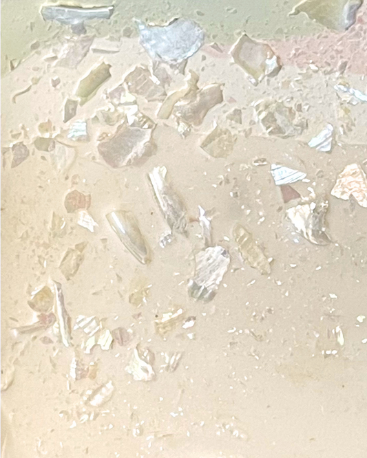 pink abalone infused clay