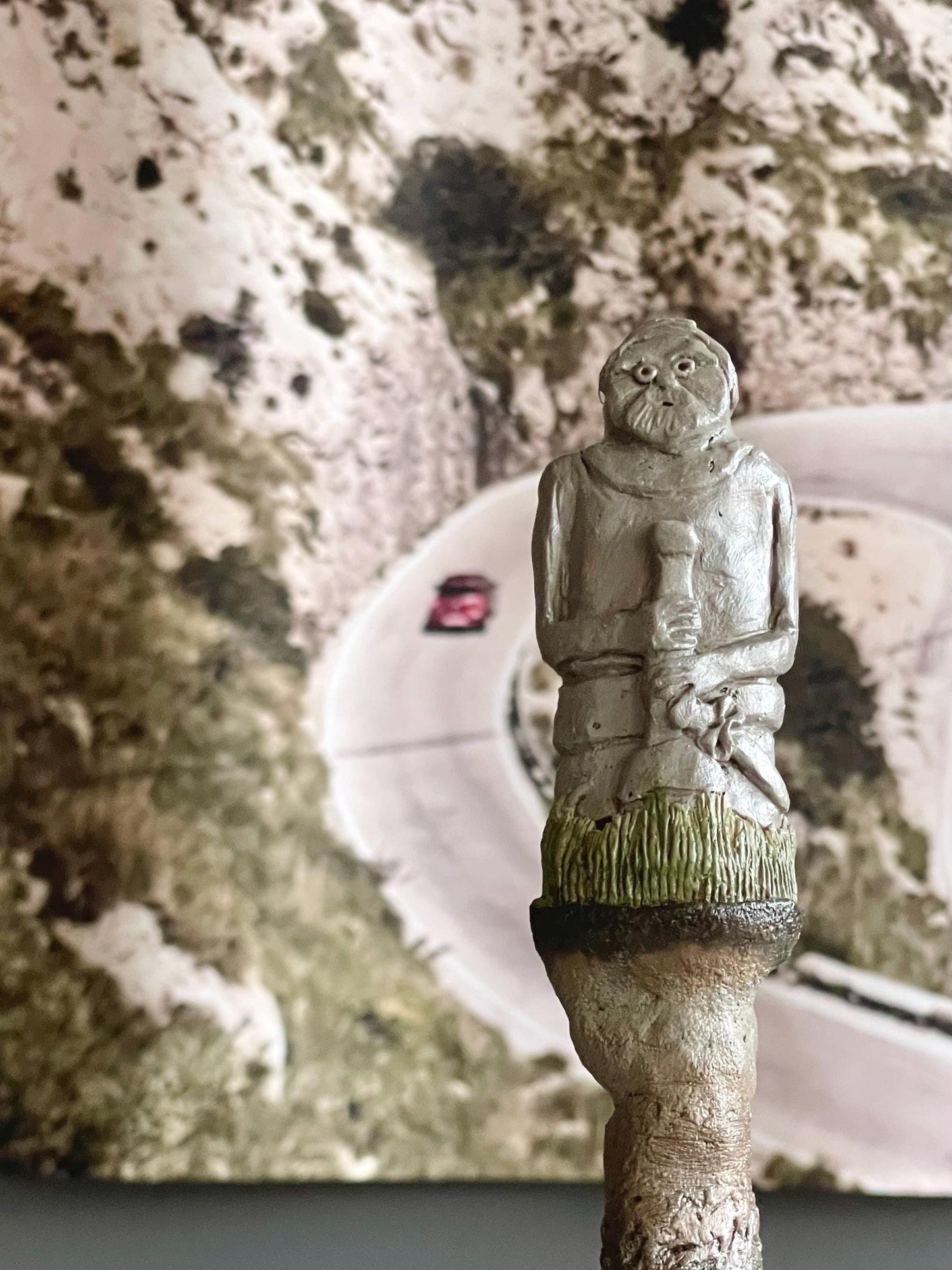 Craig the Earthbound Elder – Ancient Guardian Gargoyle – Clay & Virginia Jasper Sculpture