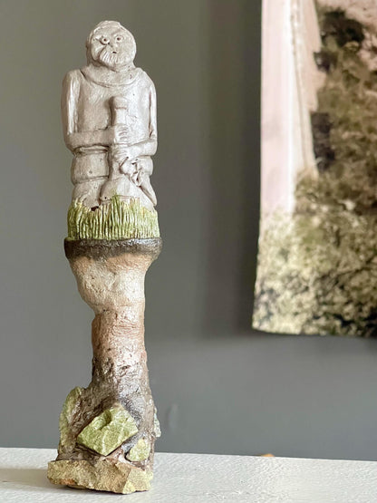 Craig the Earthbound Elder – Ancient Guardian Gargoyle – Clay & Virginia Jasper Sculpture