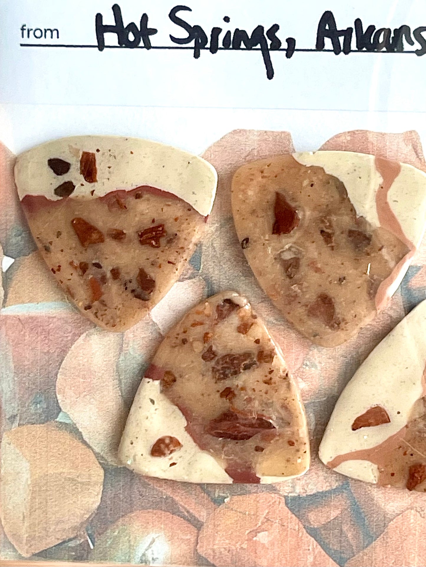guitar picks (4) made of red jasper clay