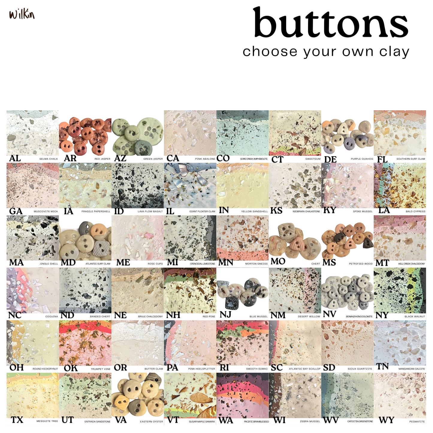 BUTTONS - choose your clay
