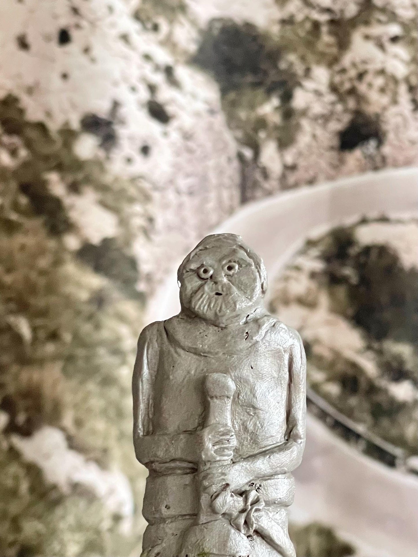 Craig the Earthbound Elder – Ancient Guardian Gargoyle – Clay & Virginia Jasper Sculpture