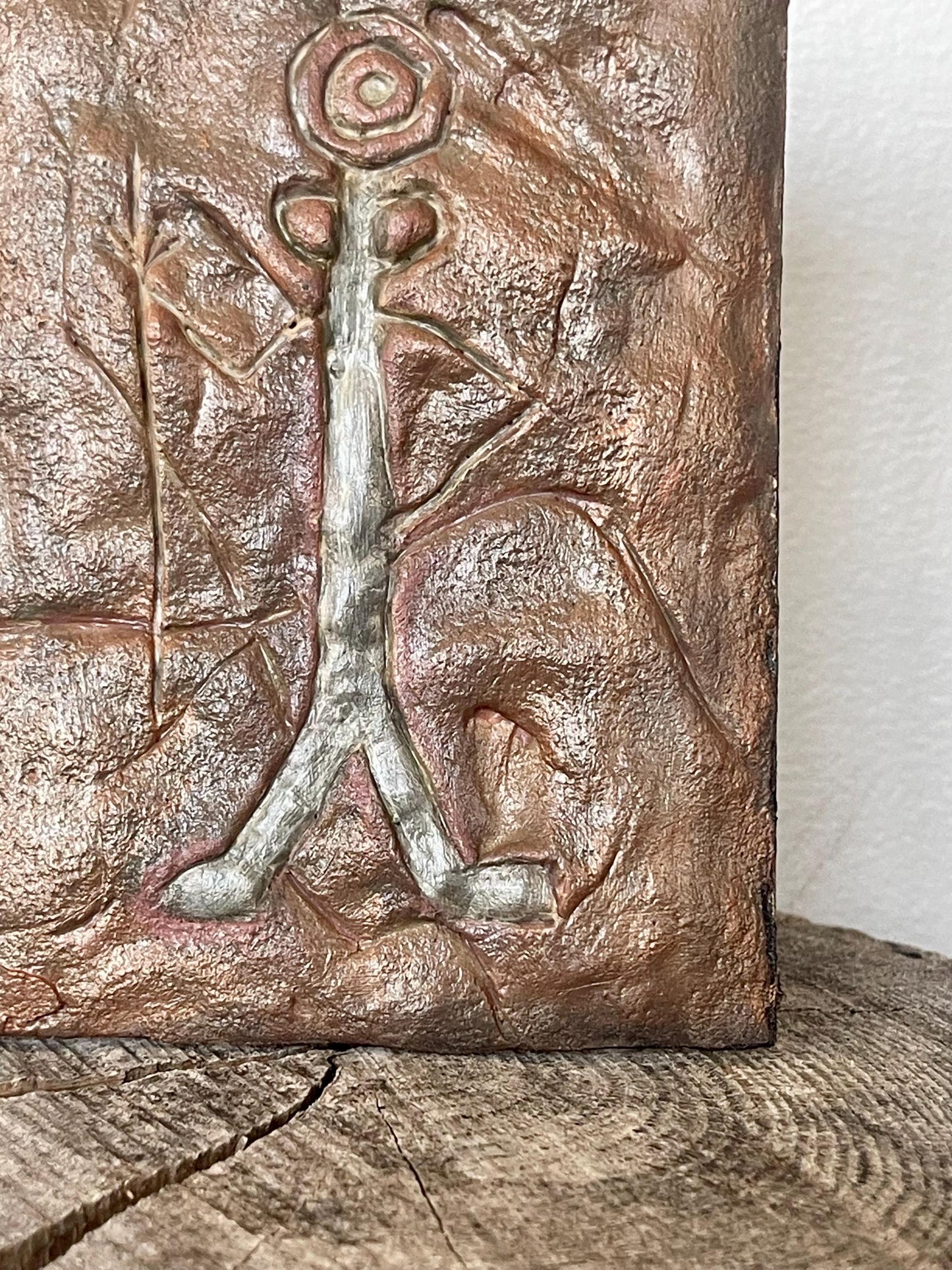 Hand-Sculpted Clay Wall Art: Mexico Figure Relief, Earth Pigments