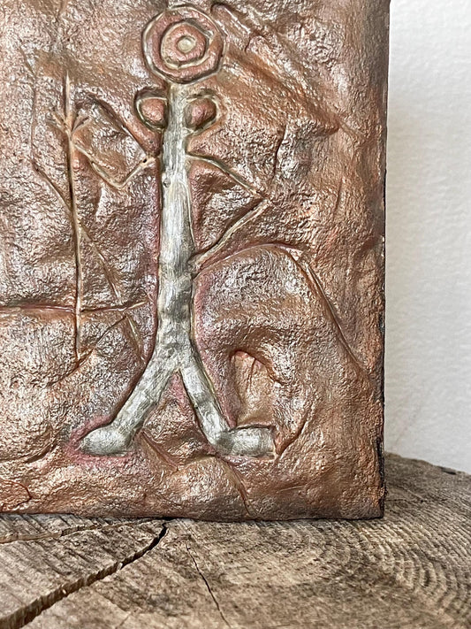 Hand-Sculpted Clay Wall Art: Mexico Figure Relief, Earth Pigments