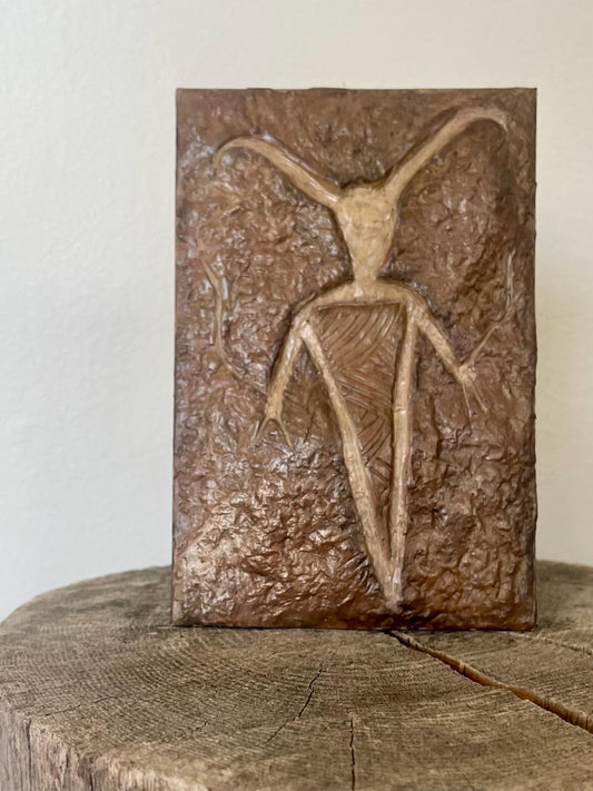 Hand-Sculpted Clay Petroglyph Wall Art: Silver Creek, Colorado (4x6 inches)