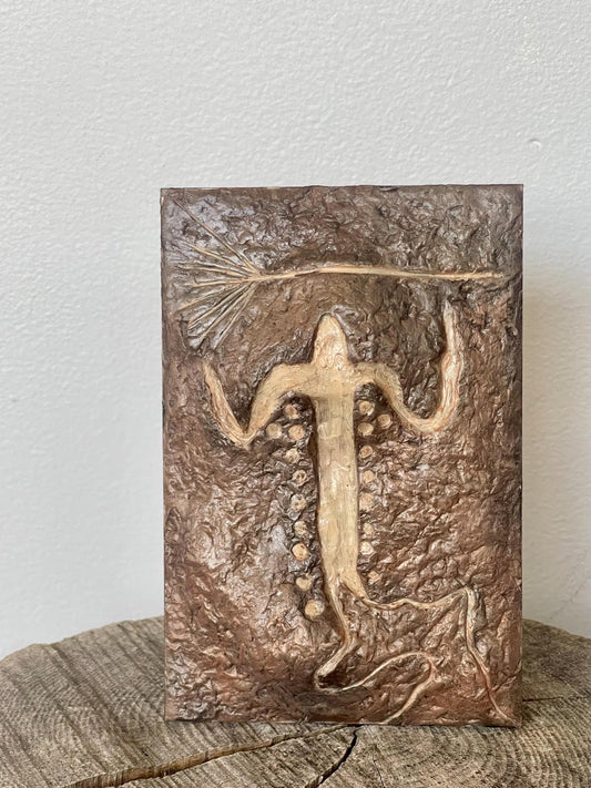 Murujuga Petroglyph Clay Wall Art: Hand-Sculpted Australian Aboriginal Design