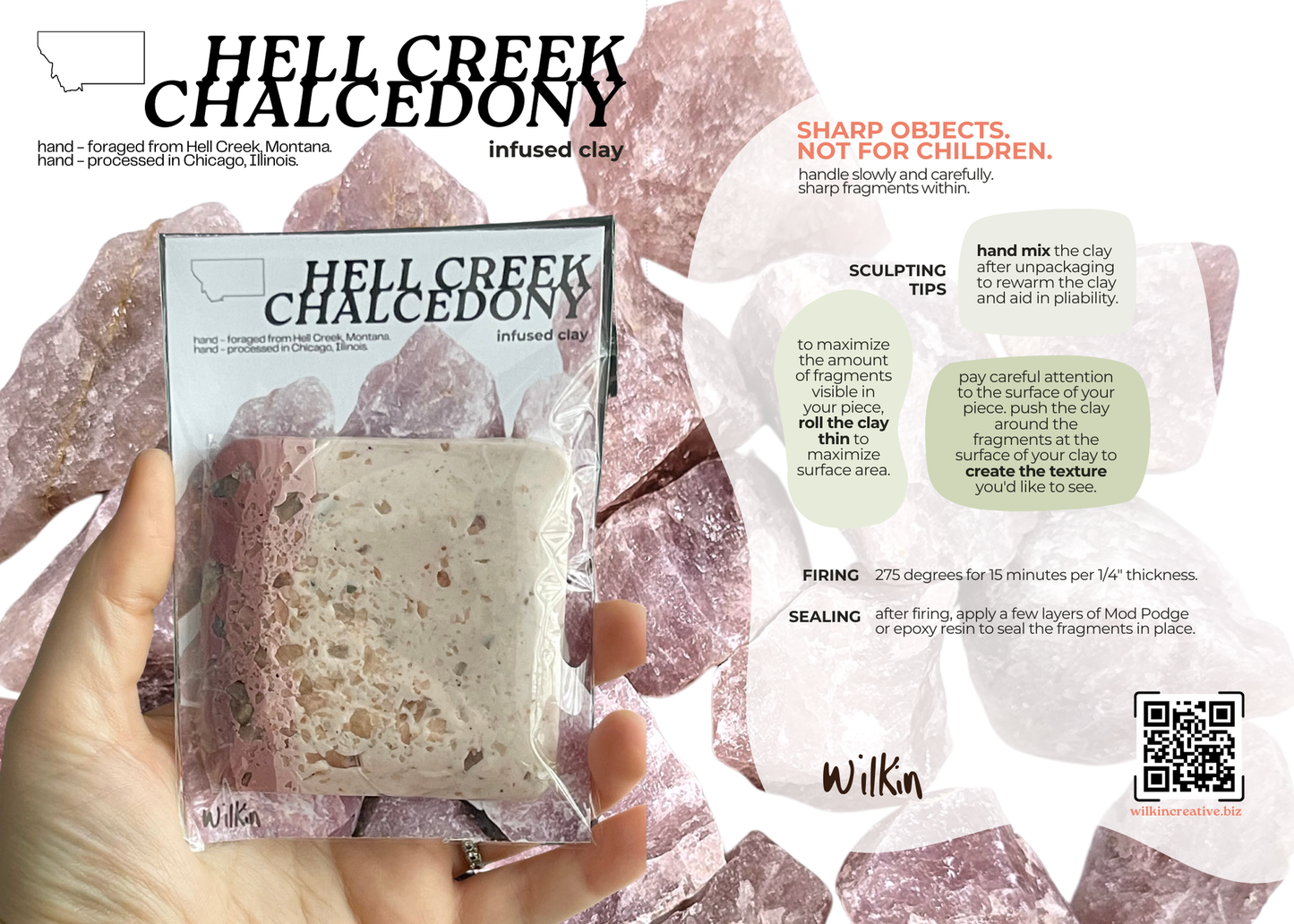hell creek chalcedony infused clay