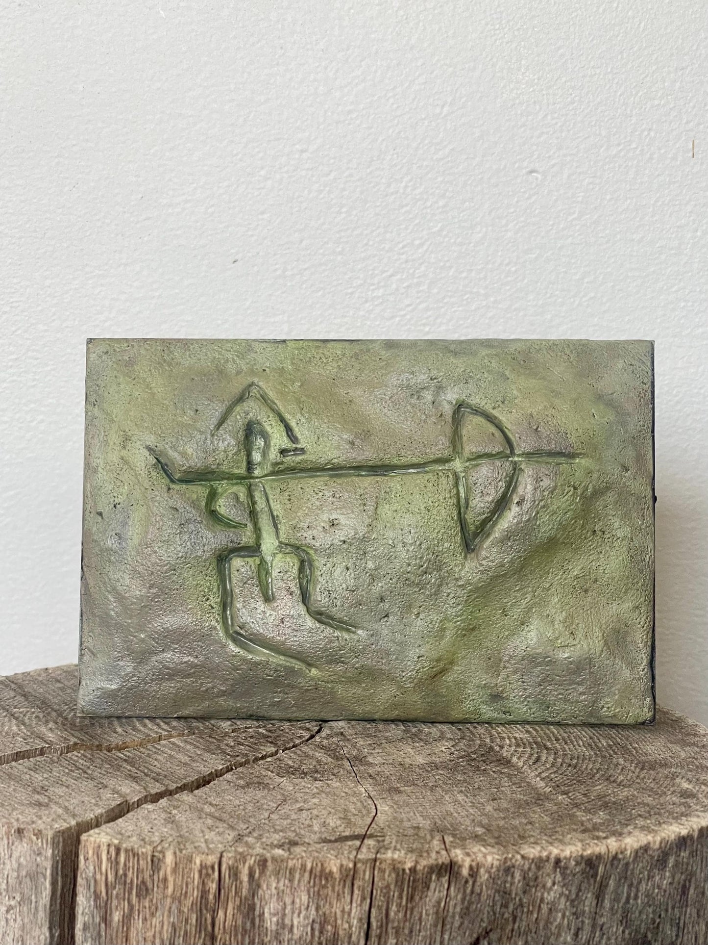Sanillac (Michigan) Moss Petroglyph — Hand-Sculpted 4×6 Clay Wall Art