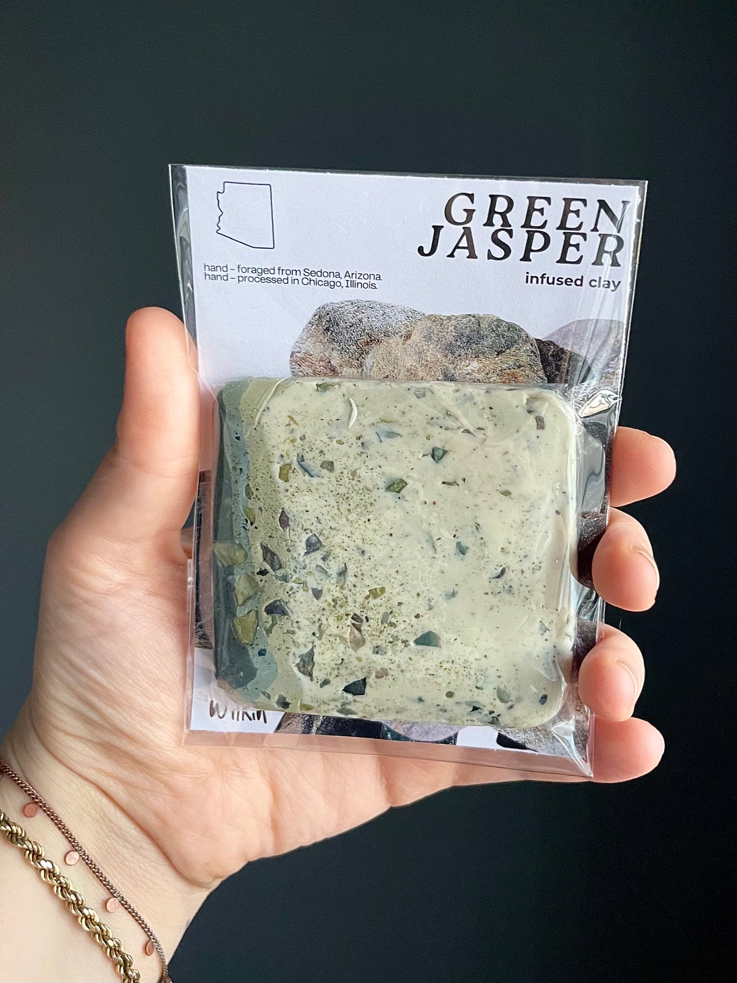 green jasper infused clay