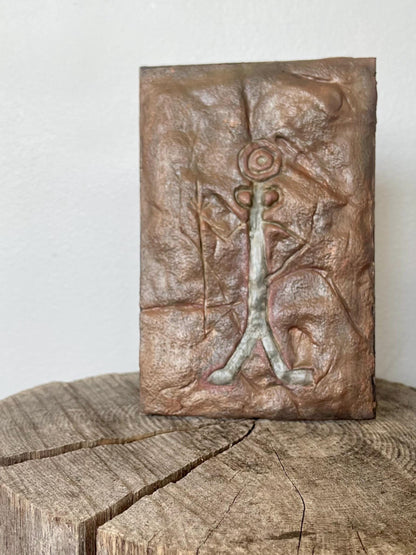 Hand-Sculpted Clay Wall Art: Mexico Figure Relief, Earth Pigments