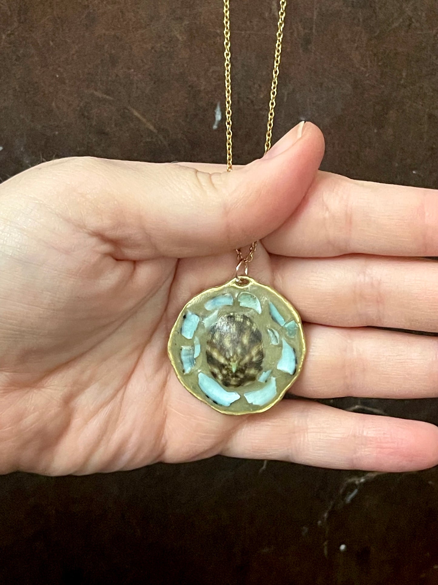 mexican green limpet radial necklace