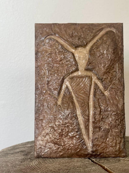 Hand-Sculpted Clay Petroglyph Wall Art: Silver Creek, Colorado (4x6 inches)