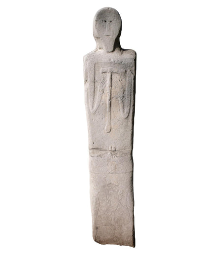 Todd the Tall Watcher – Hand-Sculpted Guardian Gargoyle – Inspired by Kurgan Stelae – Clay & Virginia Green Jasper