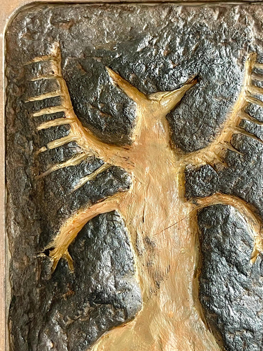 Framed Sculpture – Nine Mile Canyon Petroglyph “Horned Anthropomorph”