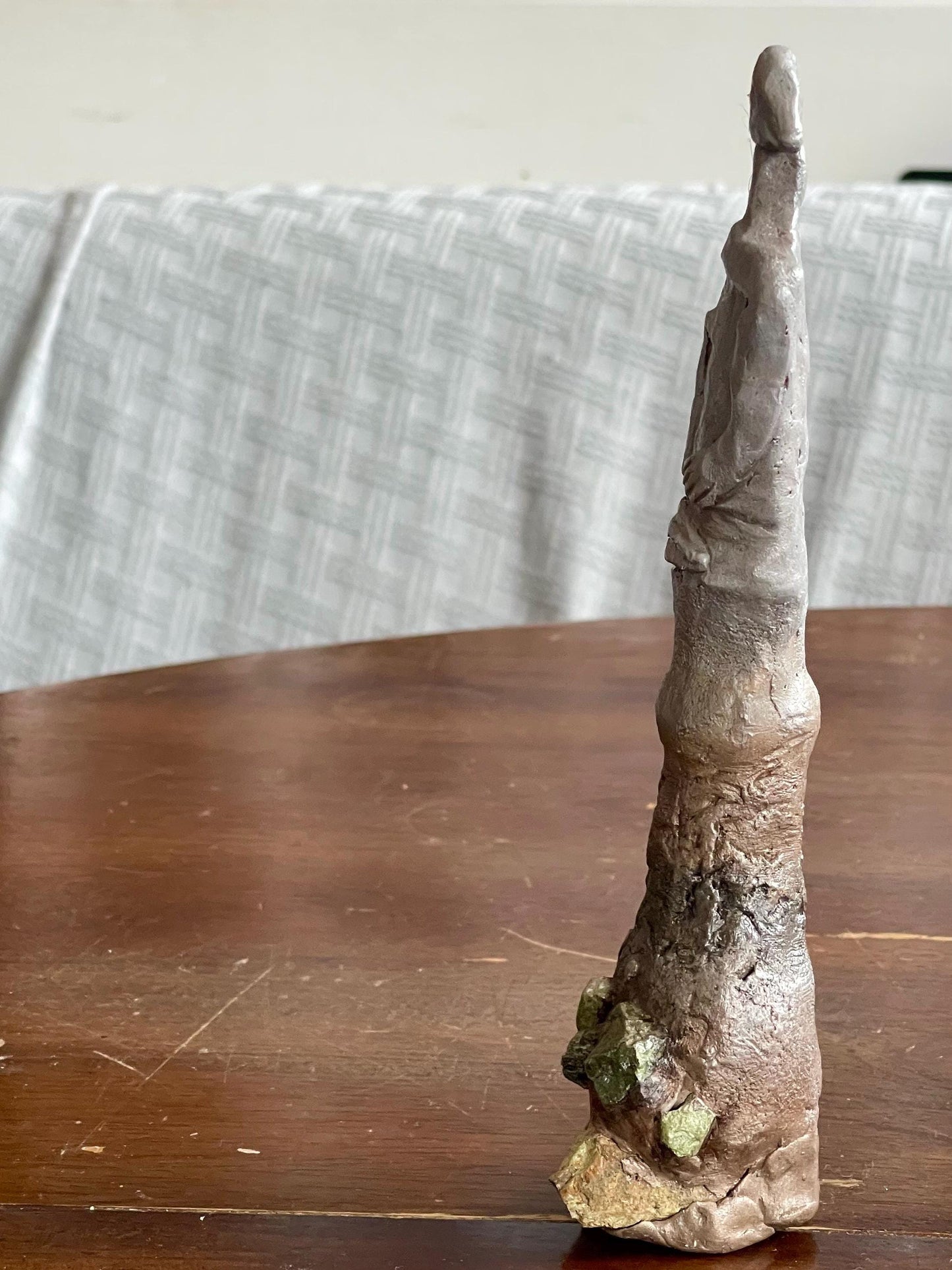 Greg the Silent Watcher – Mini Stone Gargoyle – Hand-Sculpted Clay & Jasper – Kurgan Stelae-Inspired