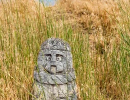 Keith the Wide-Eyed Sentinel – Stone Guardian Gargoyle – Handcrafted Kurgan Stelae-Inspired Sculpture