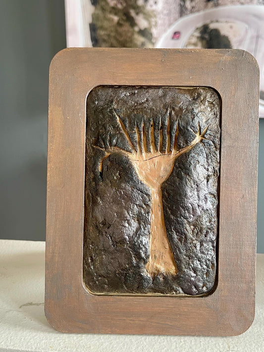 Framed Sculpture – Nine Mile Canyon Petroglyph “Tree of Life”