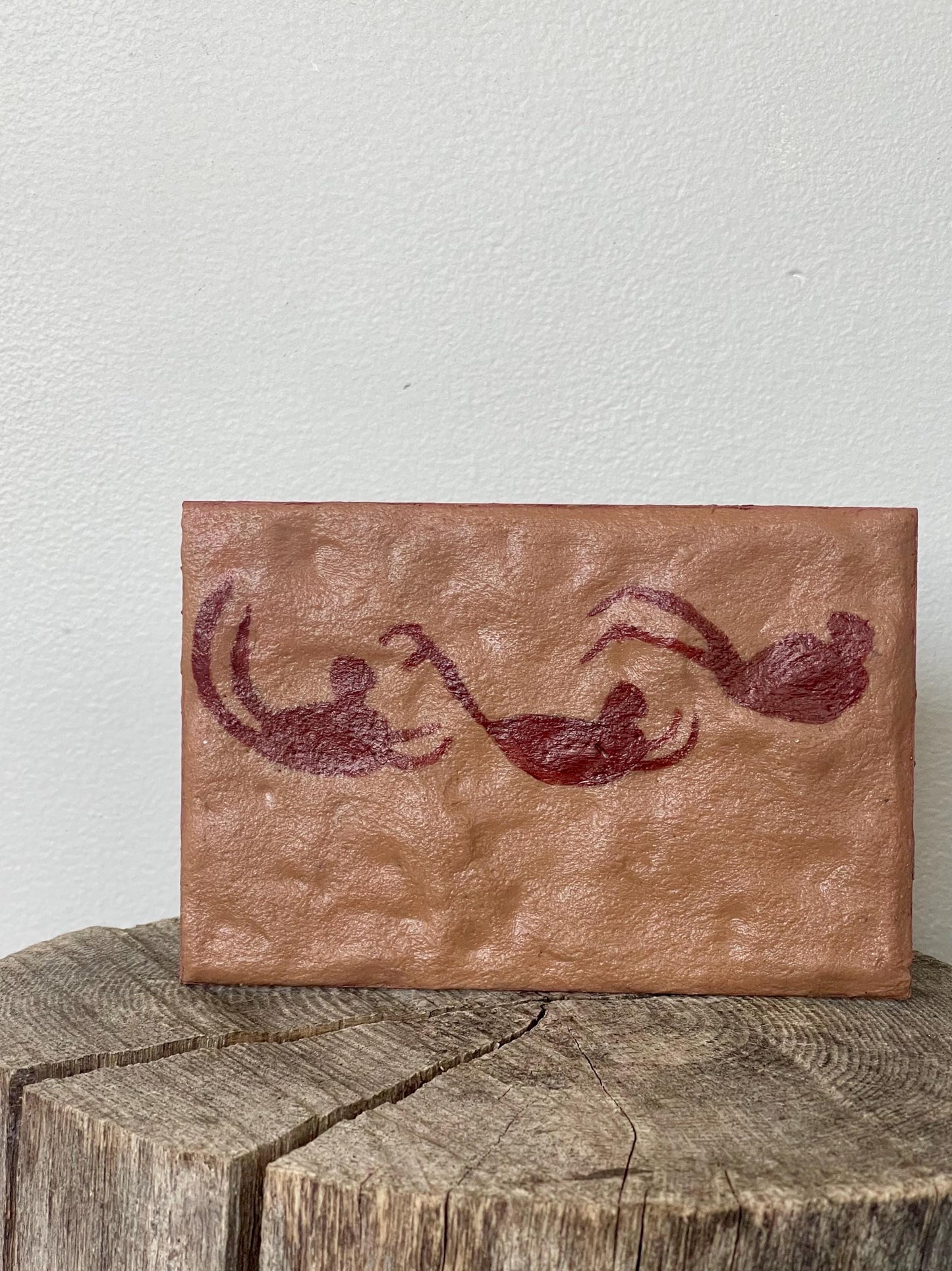 Ancient Swimmers (Egypt) — 4×6" Hand-Sculpted Clay Wall Art