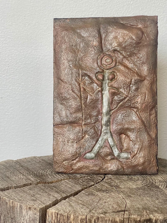 Hand-Sculpted Clay Wall Art: Mexico Figure Relief, Earth Pigments