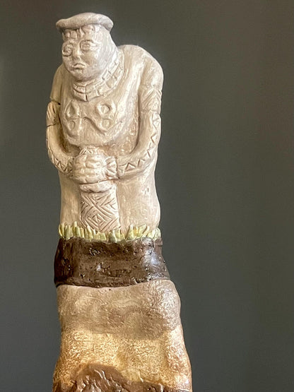Donna the Elder Protector – Ancient Female Guardian Gargoyle – Clay & Quartz – Kurgan Stelae Inspired