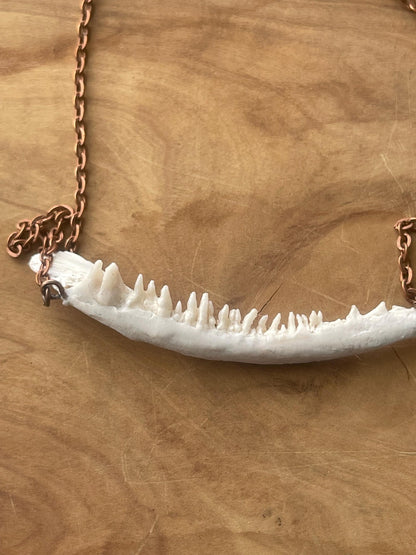 coho salmon maxilla jaw bone pendant copper necklace (copper 1)