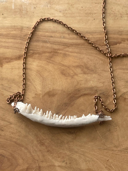 coho salmon maxilla jaw bone pendant copper necklace (copper 1)