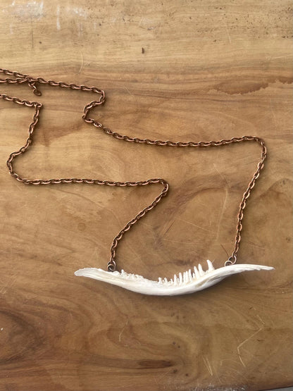 coho salmon maxilla jaw bone pendant copper necklace (copper 2)