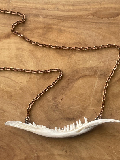 coho salmon maxilla jaw bone pendant copper necklace (copper 2)